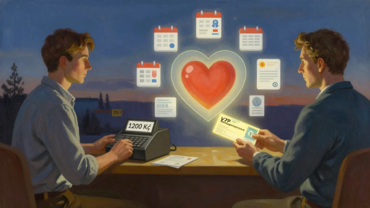 Dva scénáře: jedna osoba platí za terapii, druhá dostává vrácené peníze z duševního zdraví.