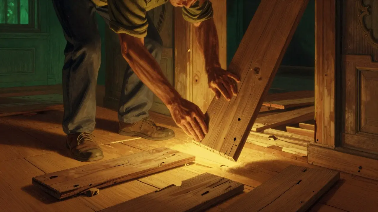 Metaforické znázornění hluboké vnitřní změny jako renovace základu domu.