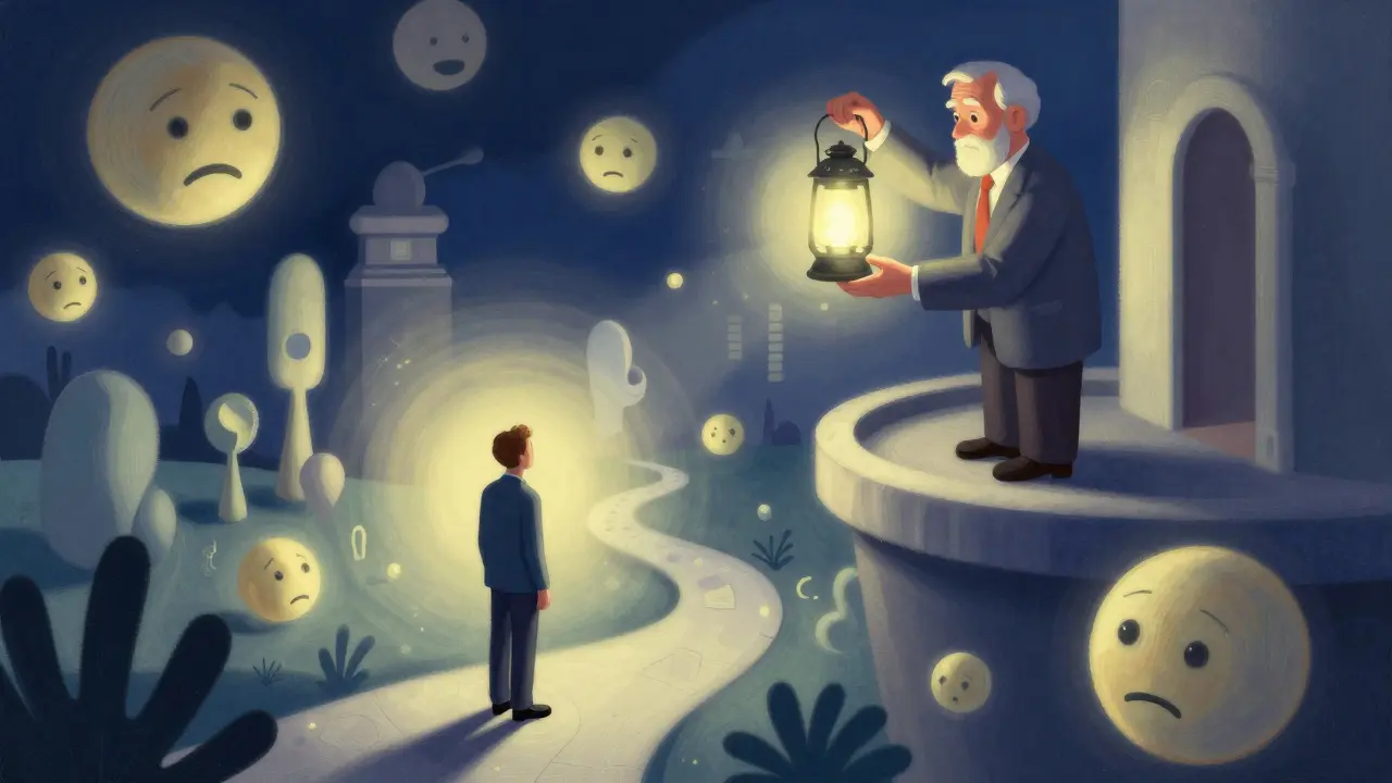 Supervizor s lucernou pomáhá terapeutovi odhalit slepá místa v jeho vnímání.