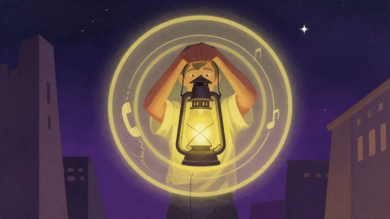 Postava drží svítící lampu jako symbol bezpečnostního plánu